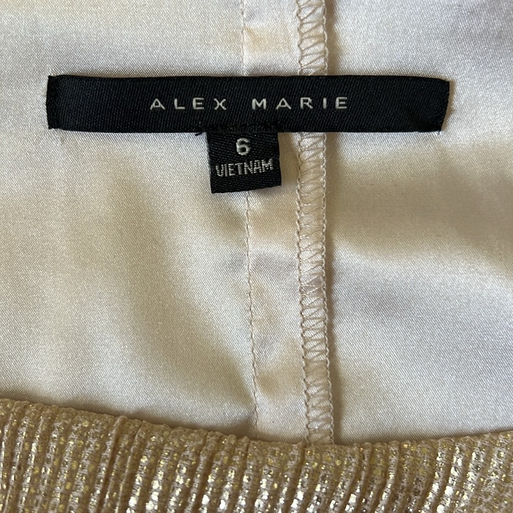 Alex Marie Elegant Gold Sleeveless Dress - Picture 14 of 15